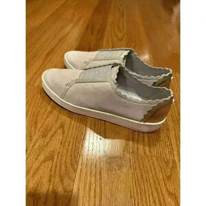 Cole Haan GrandPro Spectator Womens Size 8B Slip On Shoes Nubuck Taupe Silver